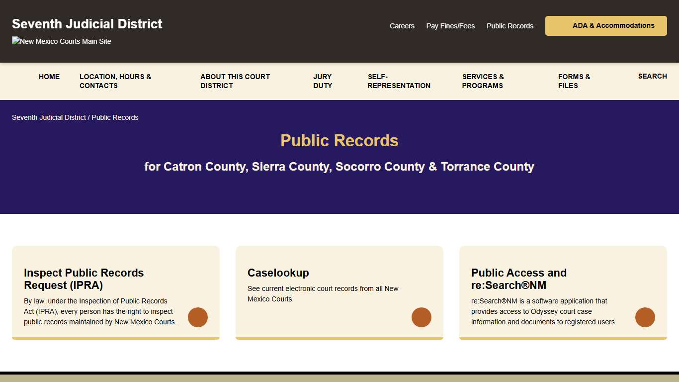 Public Records - Seventh Judicial District